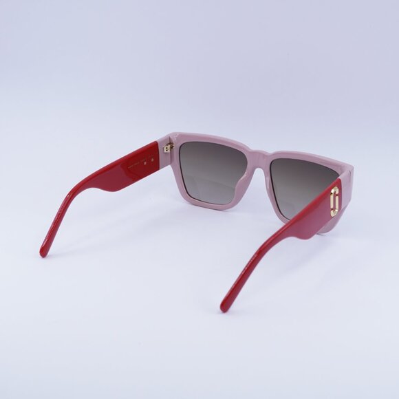 Marc Jacobs MARC 646/S 0C48 HA Sunglasses Pink/Red Square Frame, Brown Lenses - Picture 9 of 10